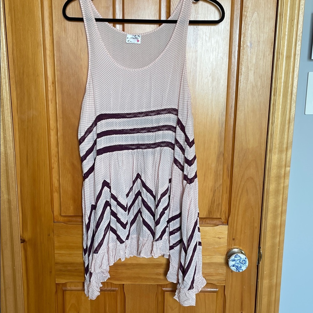 Free People rose and burgundy Striped Dress  S US